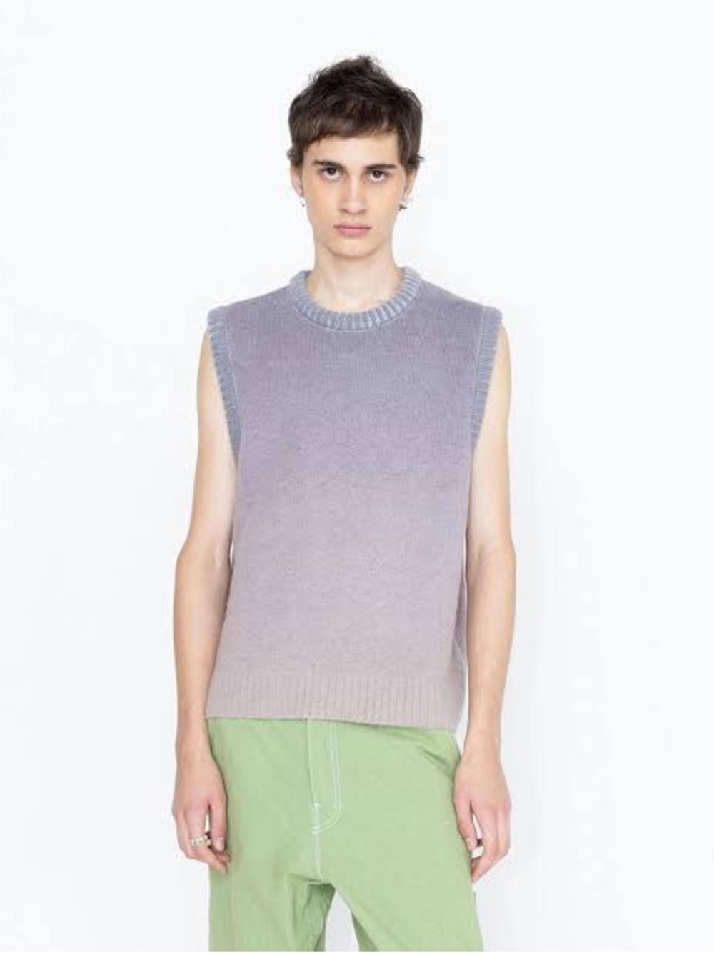 Highsnobiety Knitted Alpaca Sweater Vest in Gradient Lilac